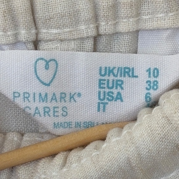 Primark Trouser Pants Linen Blend Cream Size 6 - Picture 4 of 7